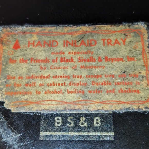 Vintage Rare Custom Hand Inlaid Tray for BS&B by Couroc of Monterey Circa 1950s - Picture 7 of 7